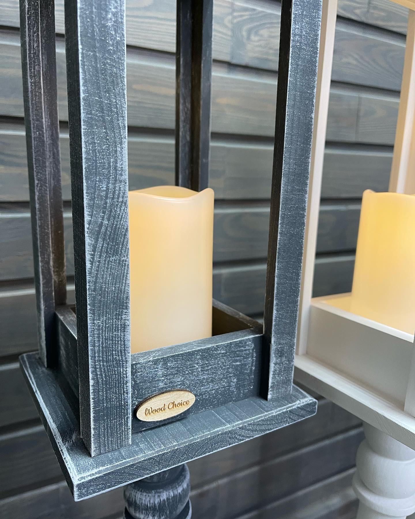 Подсвечник деревянный Wood Choice Фонарь на подставке со свечой 88 см Серо-белый - фото 6 Подсвечник деревянный Wood Choice Фонарь на подставке со свечой 88 см Серо-белый - фото 6