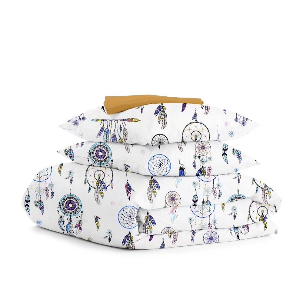 Комплект постельного белья Cosas DREAMCATCHER BLUE MUSTARD евро 200x220 см (4822052080108)