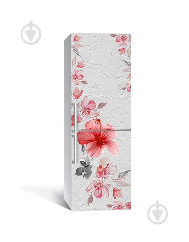 Наклейка на холодильник Zatarga «Чисті помисли гібіскусу» 650х2000 мм вінілова 3Д наклейка декор на кухню