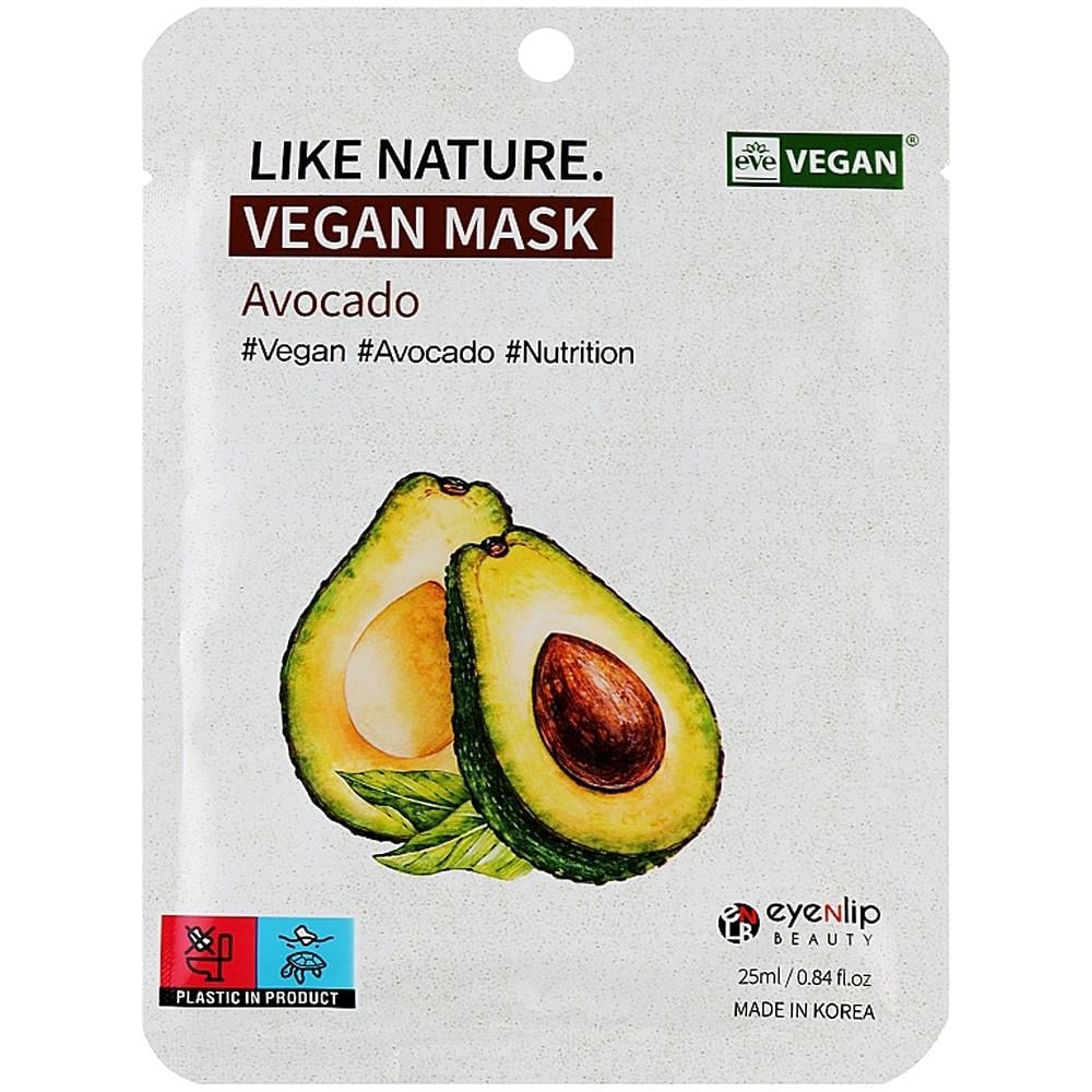 Набор масок для лица Eyenlip Like Nature Vegan Mask Pack Avocado 25 мл 10 шт. (22066688)