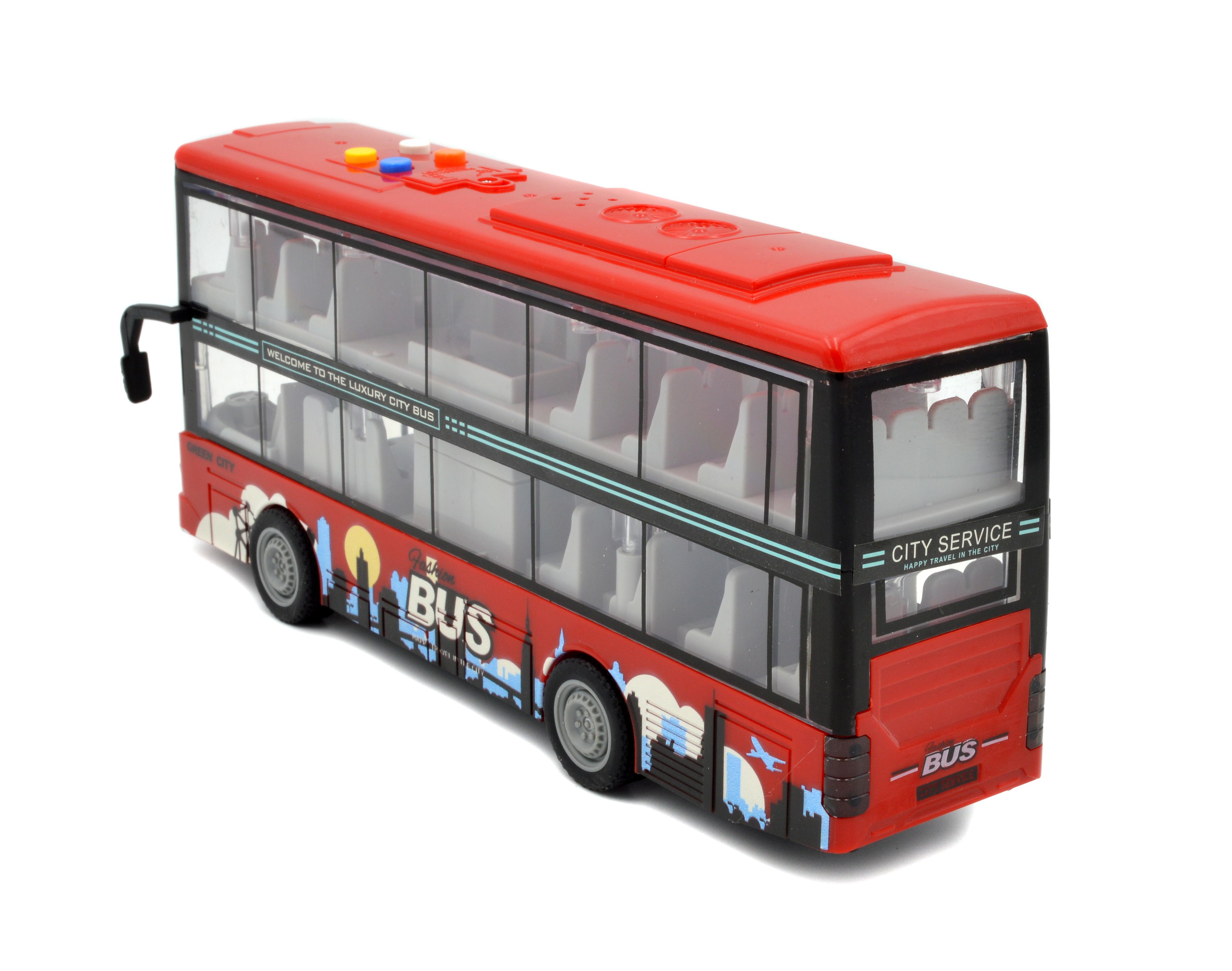 Автобус игрушечный JS123B двухэтажная инерция/звук/свет/открывающаяся дверь (JS123B) - фото 3 Автобус игрушечный JS123B двухэтажная инерция/звук/свет/открывающаяся дверь (JS123B) - фото 3