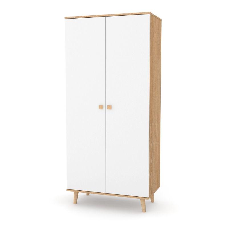 Шкаф распашной Верес Нью-Йорк 850 из ДСП и МДФ Бук/Белый (38.36.2.15)