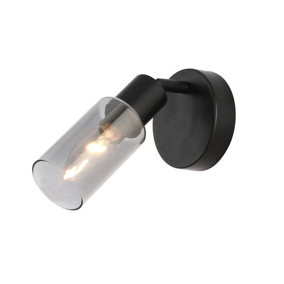 Бра Valeso со стеклянным плафоном под одну лампу Е14 Черный (G 74755/1 SM Matte Black)