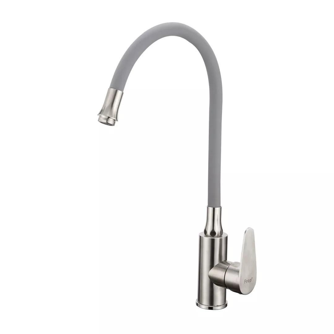 Смеситель для кухни Frap F4448 с гибким изливом Сатин (SQ-1036109)