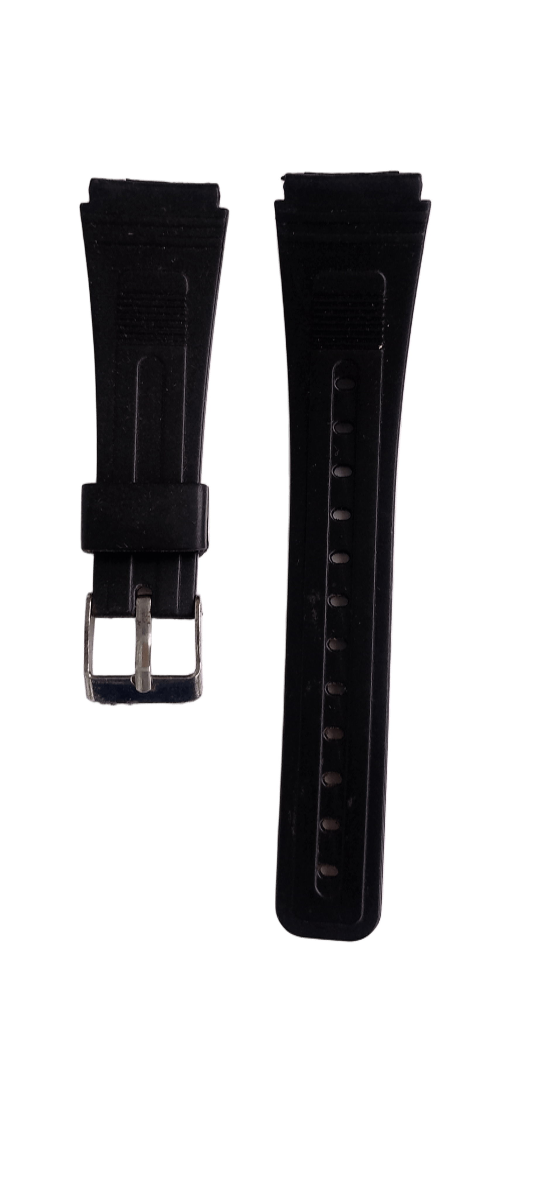 Ремешок для часов резиново-пластиковый 20х170 мм Черный (2472)