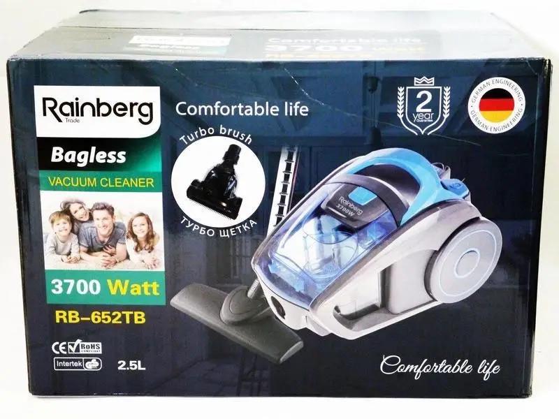 Пылесос Rainberg для сухой чистки с турбощеткой 2,5 л /3700 Вт Голубо-черный (RB-652TB) - фото 10 Пылесос Rainberg для сухой чистки с турбощеткой 2,5 л /3700 Вт Голубо-черный (RB-652TB) - фото 10