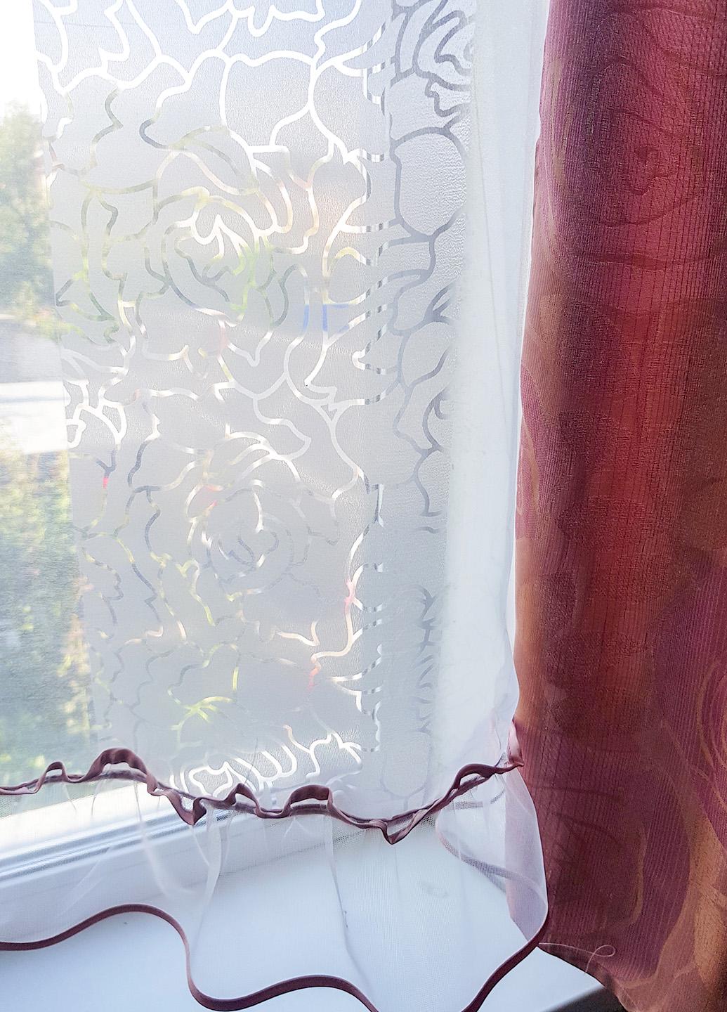 Комплект тюль и штор к подоконнику Firanka Розы карниз 200 см Молочный с розовым (71_8к) - фото 6 Комплект тюль и штор к подоконнику Firanka Розы карниз 200 см Молочный с розовым (71_8к) - фото 6