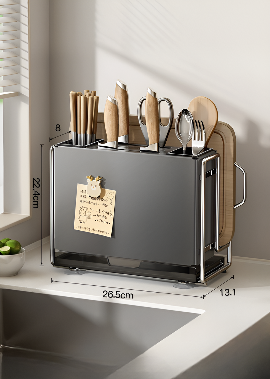 Підставка для кухонного приладдя столових приборів ножів металева Графіт - фото 4 Підставка для кухонного приладдя столових приборів ножів металева Графіт - фото 4
