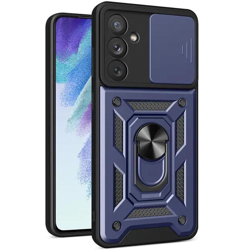 Ударостійкий чохол Camshield Serge Ring для Samsung Galaxy A34 5G TPU PC, Шторка на камеру, Синій
