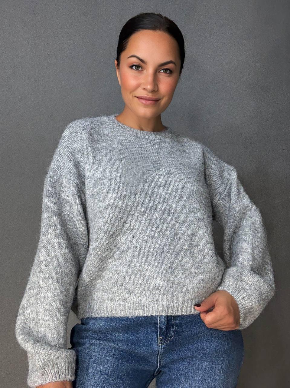 Светр жіночий Fancy Matinee 6119 меланж OS Сірий (4932) - фото 7