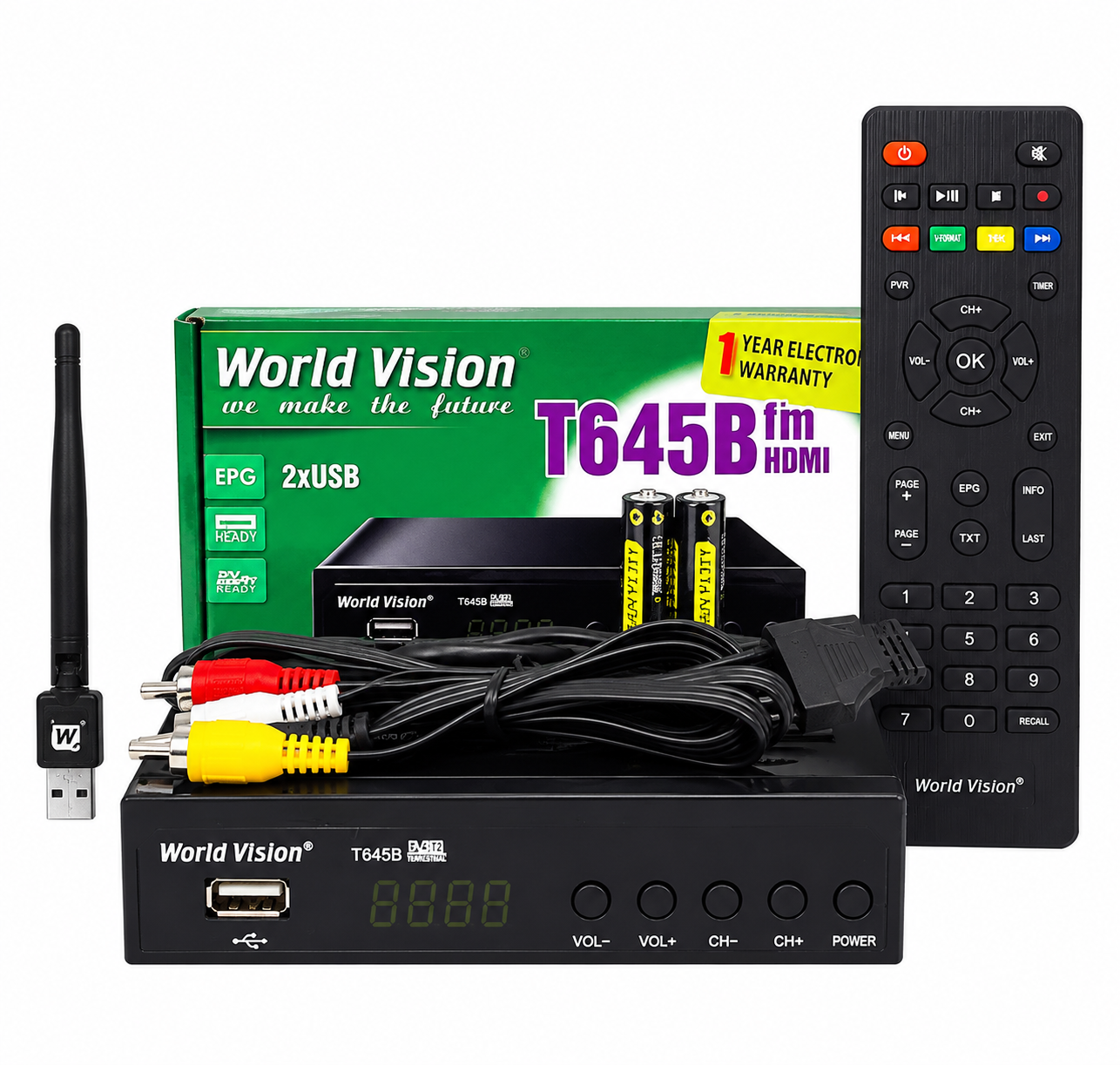 Комплект Тюнер т2 World Vision T645B FM VideoCast Wi-Fi 3dB 300 IPTV (2638230941) Комплект Тюнер т2 World Vision T645B FM VideoCast Wi-Fi 3dB 300 IPTV (2638230941)