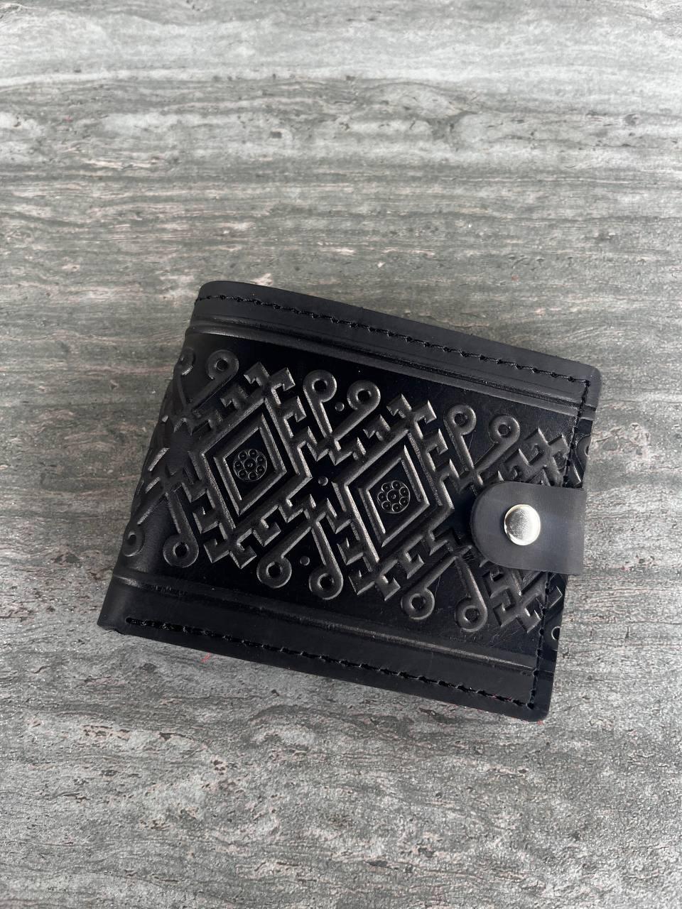 Гаманець унісекс Рачки шкіряний малий Чорний (33676990)