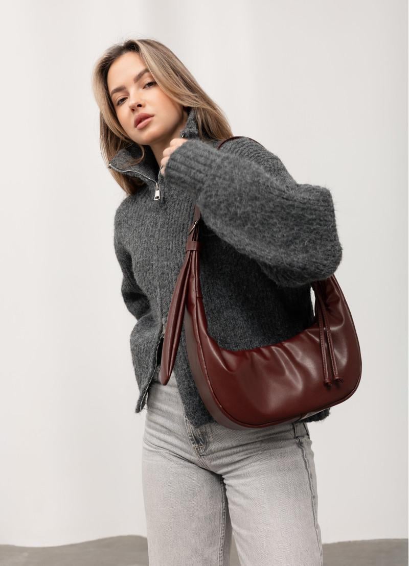 Женская сумка Sambag HOBO S 30х13х8 см Бургунди (53100013)