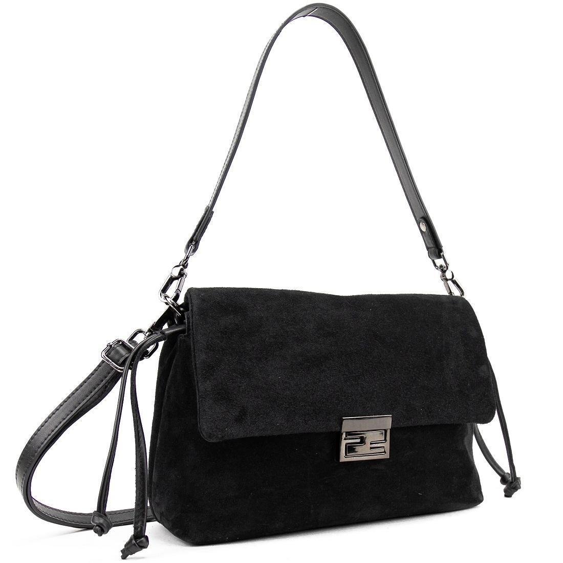 Замшевая женская сумка Tavinchi CH-8585A-Y с затяжками Черный (2816295292)