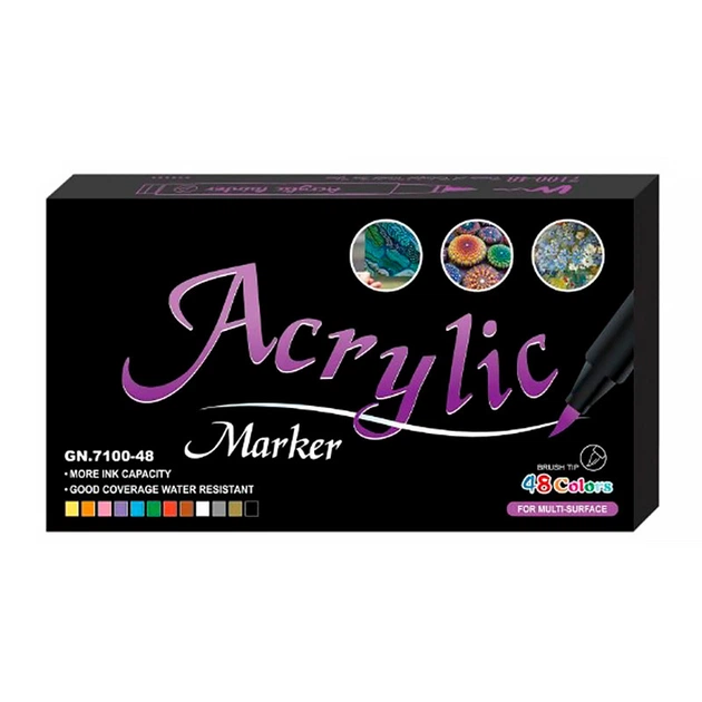 Маркеры акриловые GuangNa GN7100 на 48 цветов (7100/48)