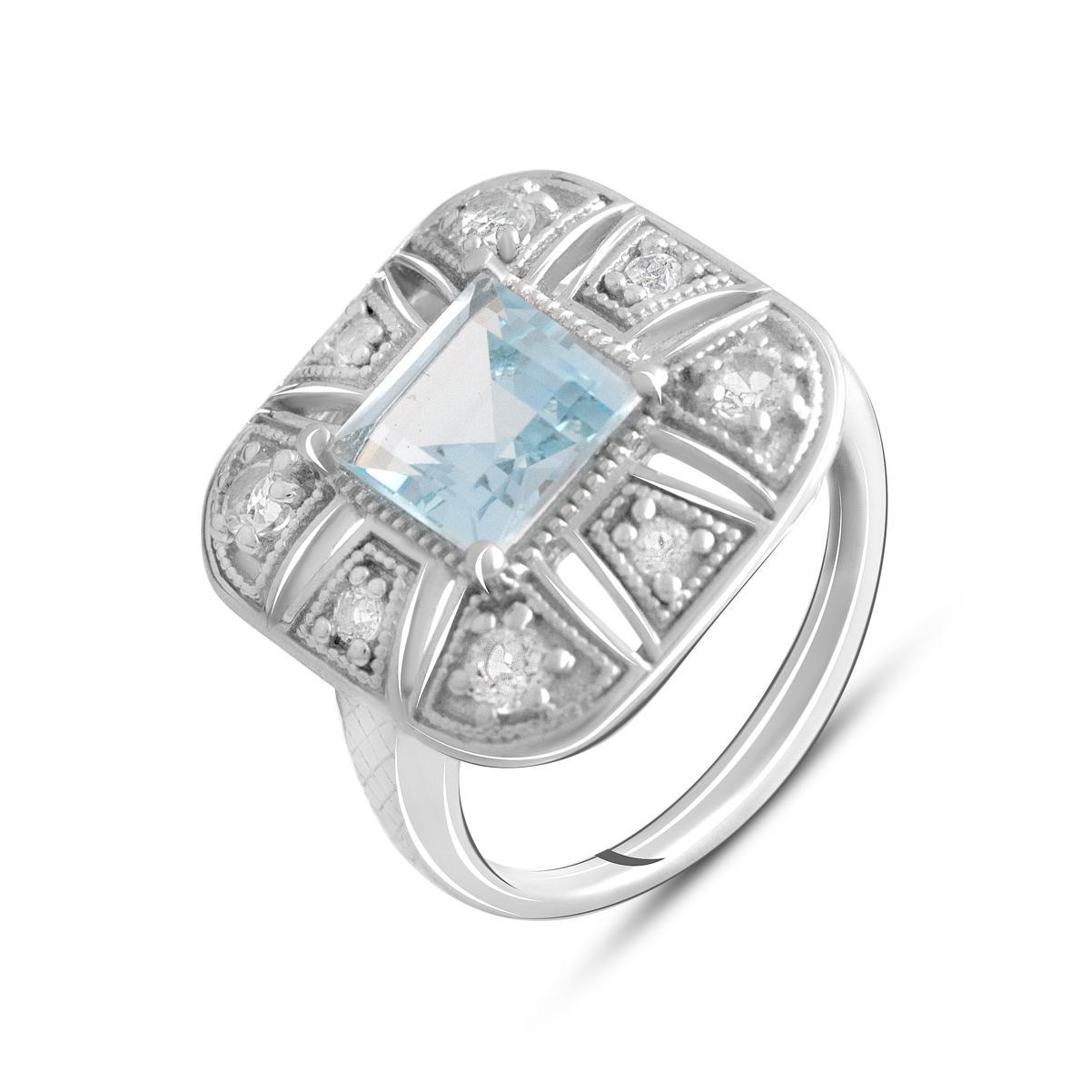 Кольцо серебряное с натуральным топазом 3,88 ct 6,74 г р. 17,5 (2124511)