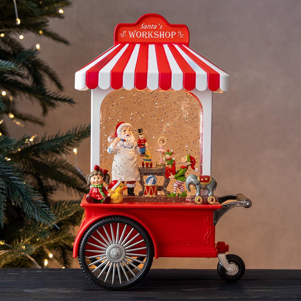 Новогодний фонарь с подсветкой и музыкой Рождественская мастерская 27 см (9240-027)