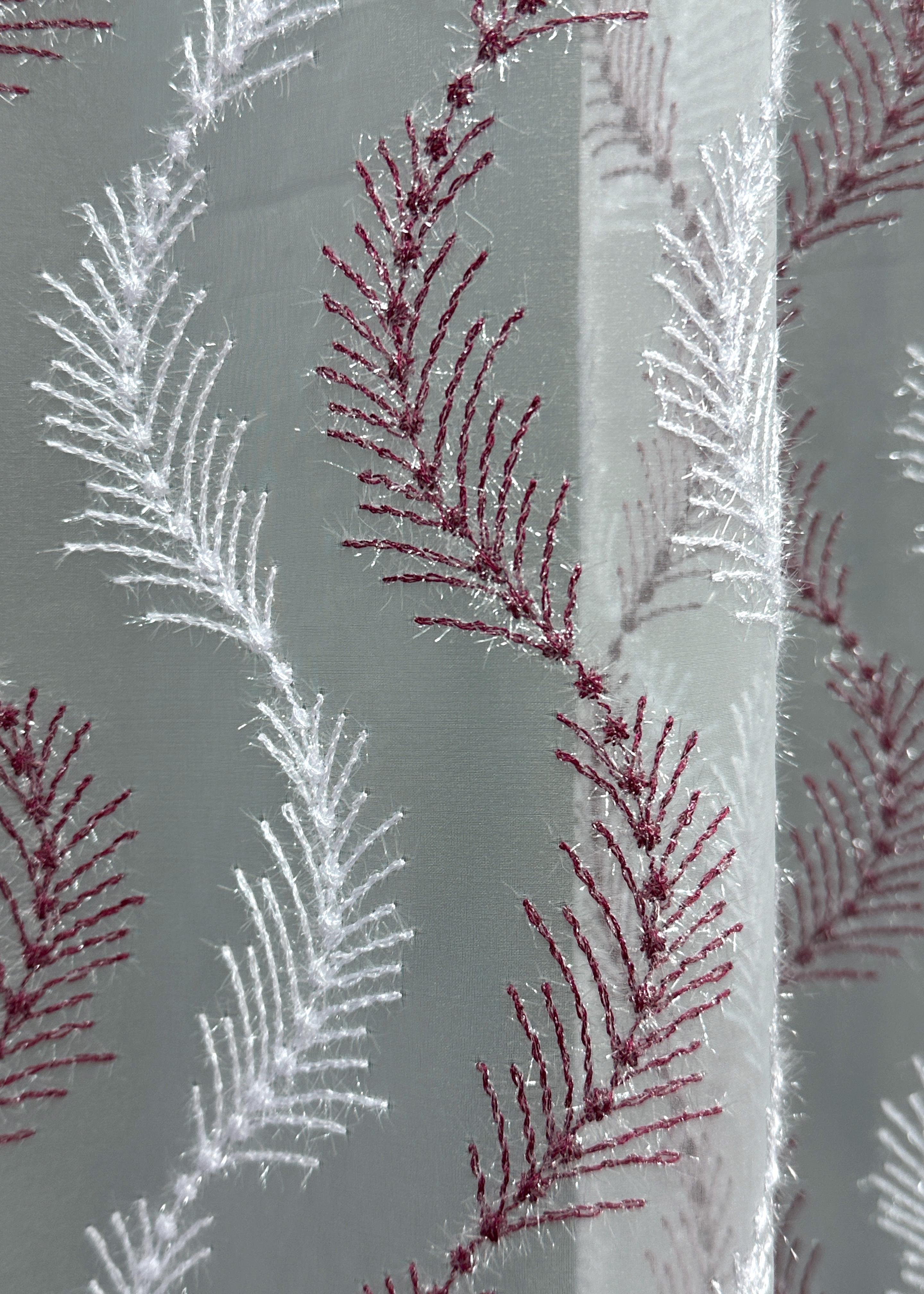 Тюль VR-Textil 1691т Органза с вышивкой и люрексом 300х270 см Бордовый/Белый (42-0732) - фото 6 Тюль VR-Textil 1691т Органза с вышивкой и люрексом 300х270 см Бордовый/Белый (42-0732) - фото 6