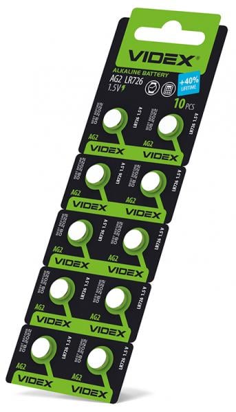 Батарейка годинникова Videx 10 шт. AG 2/LR726