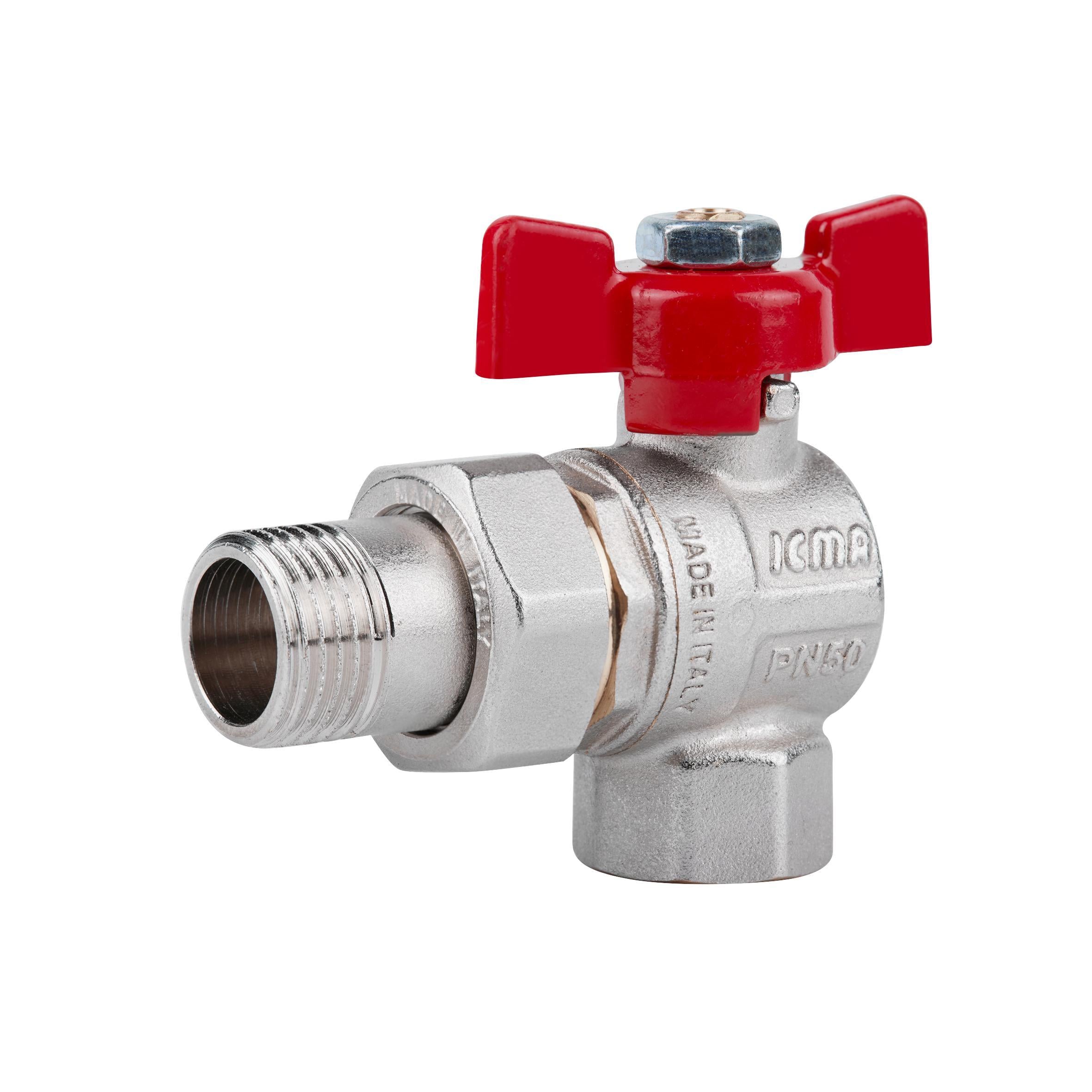 Кран шаровой Icma FAR. ROSSA 1/2" угловой №361 (15537)