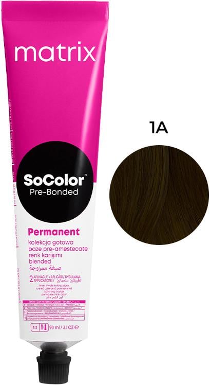 Крем-фарба для волосся Matrix PRE Bonded SoColor.beauty 1A з комплексом Cera-Oil 90 мл (30621)