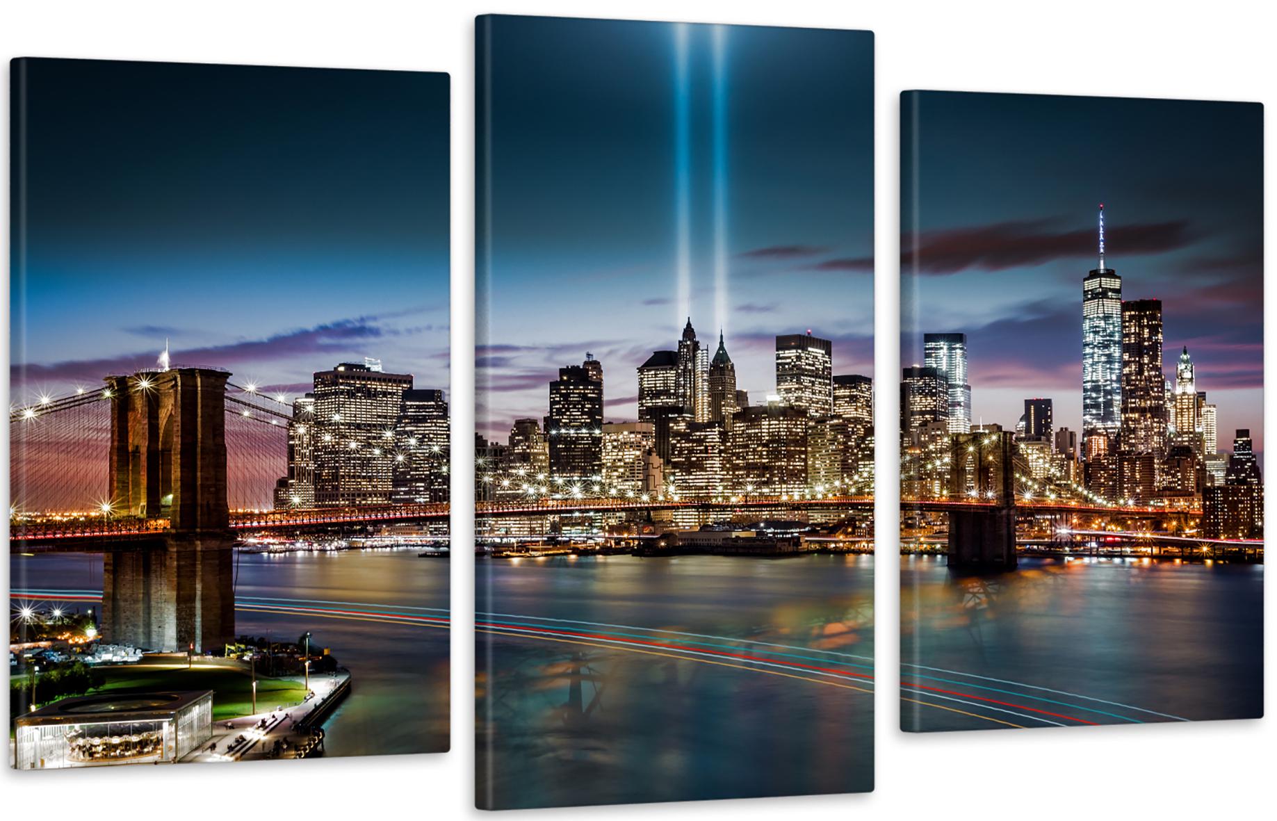 Картина модульная в гостиную/спальню Картина Ночные огни 53х100 см (Art-602_3)