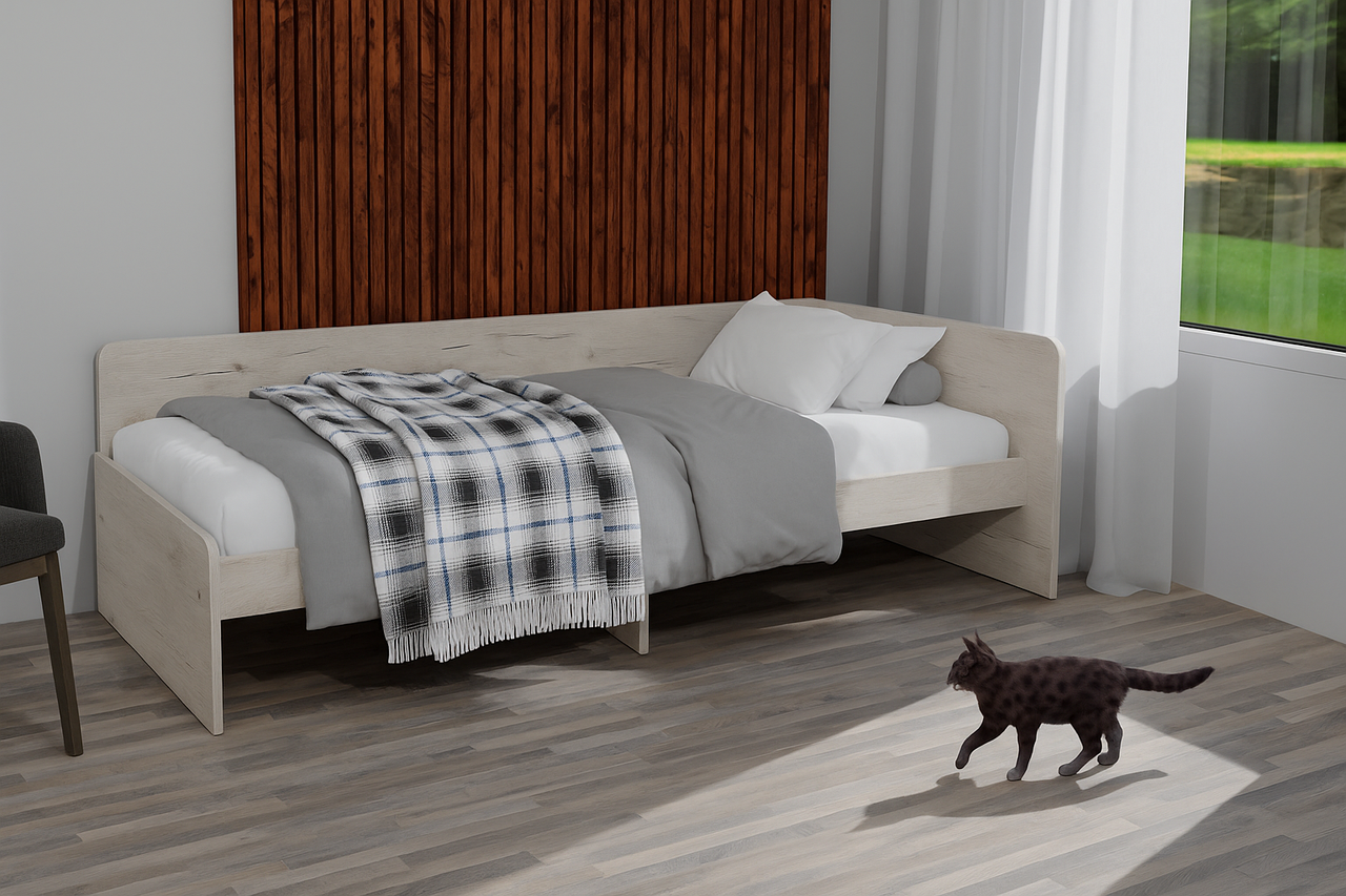 Кровать односпальная Эверест 800 сплошной щит Дуб крафт белый (е-20737.01) - фото 5 Кровать односпальная Эверест 800 сплошной щит Дуб крафт белый (е-20737.01) - фото 5