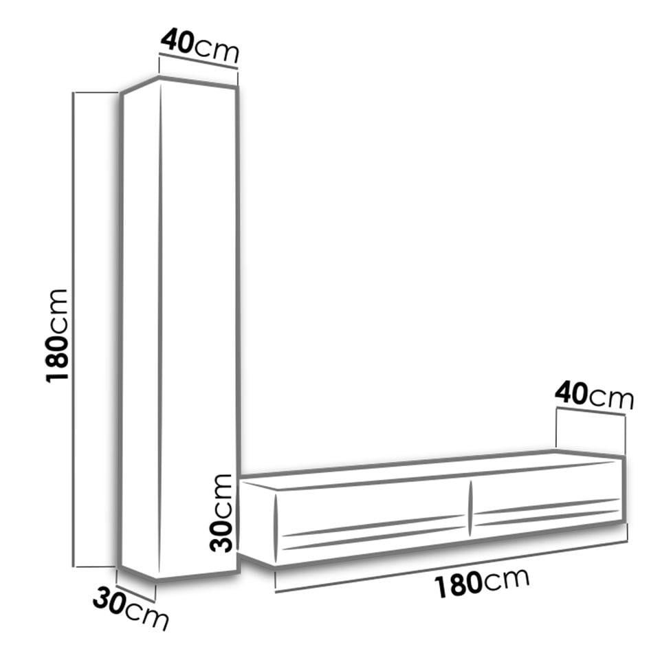 Стенка в гостиную комплект Сama Vigo New 9 из ламинированной ДСП без подсветки Серый матовый/Белый глянец (22083) - фото 2 Стенка в гостиную комплект Сama Vigo New 9 из ламинированной ДСП без подсветки Серый матовый/Белый глянец (22083) - фото 2