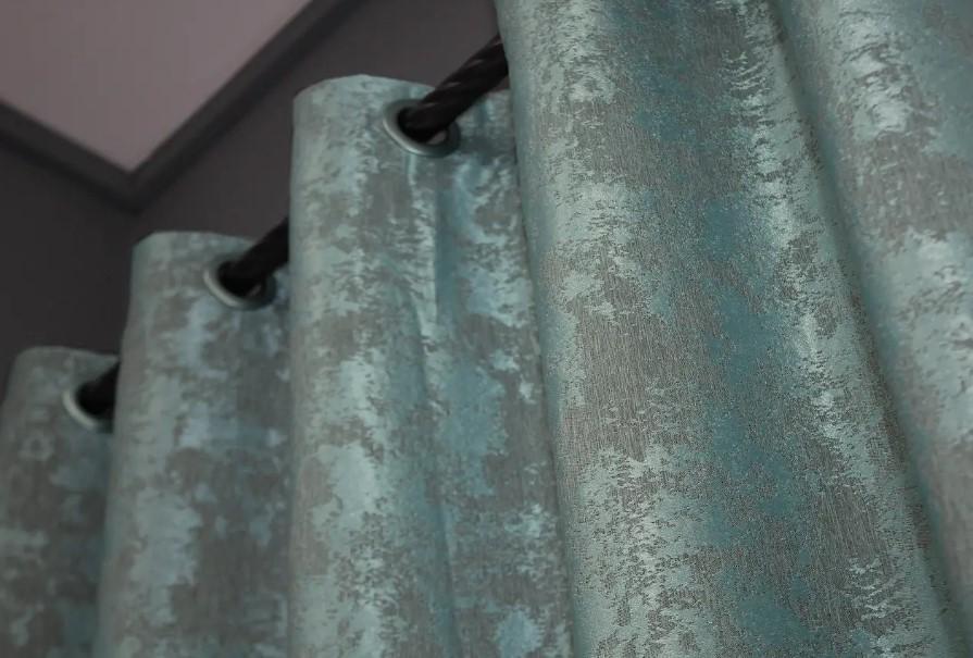 Комплект штор на люверсах SULTAN ХО жаккард 1,5 х2,5 м 2 шт. Бірюзовий/Сірий (1148ш) - фото 7