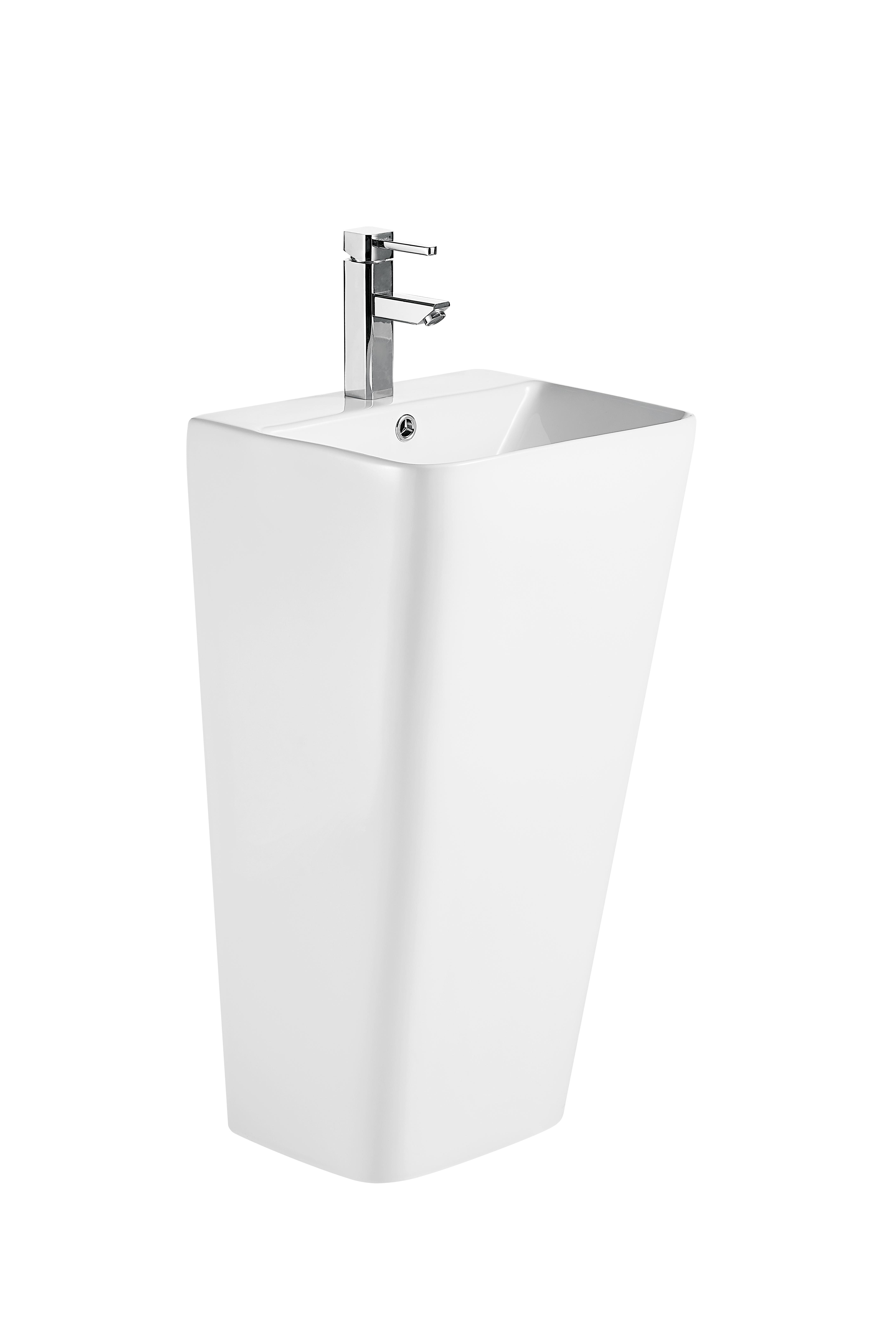 Раковина моноблок MIXXUS STYLE-1101 з отвором під змішувач та переливом 440х380х830 мм (MI6696) - фото 4