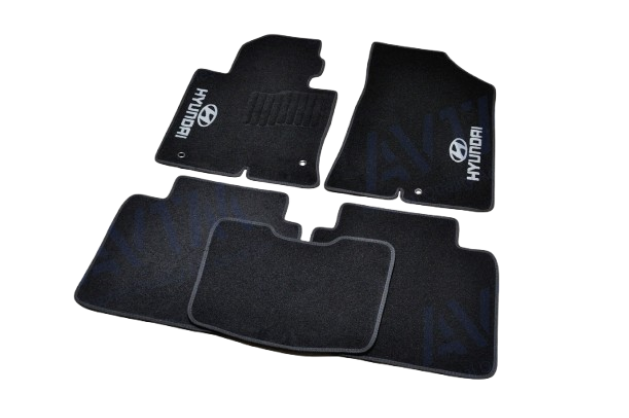 Килимки в салон ворсові для Hyundai Sonata 2016 - 5 шт. Чорний (1398313502)