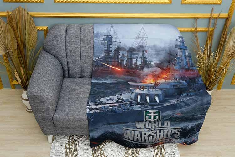 Плед World of Warships The Power of Battleships плюш однослойный 135х150 см