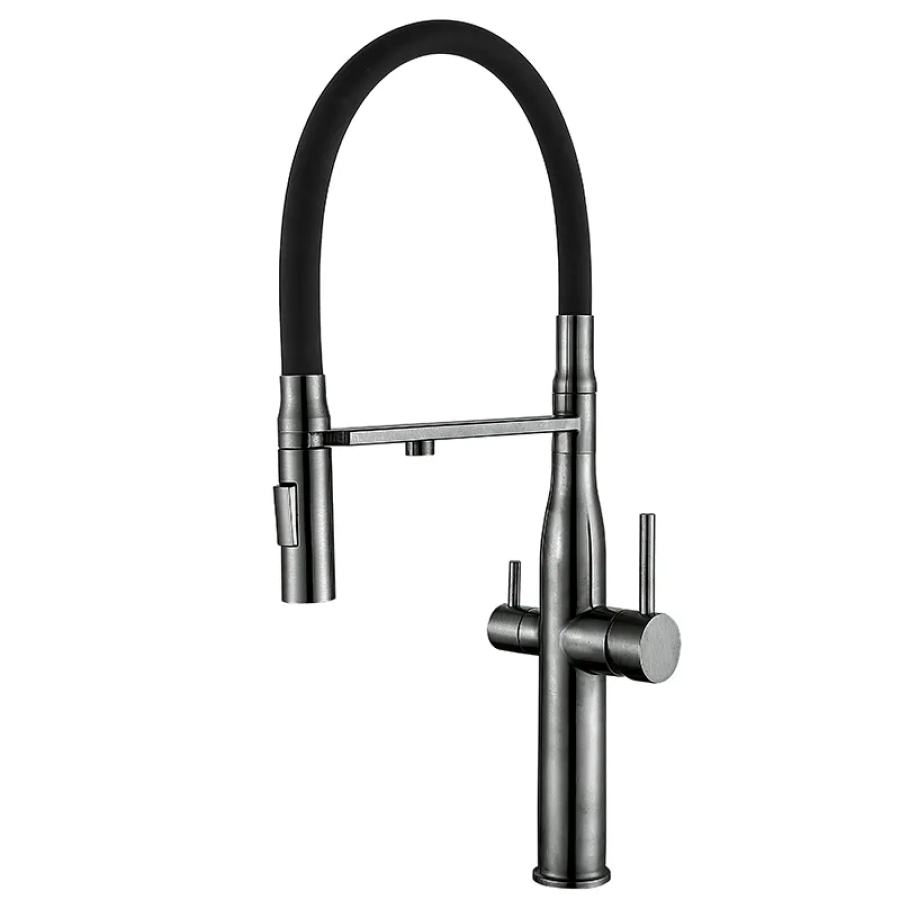 Змішувач для кухні на дві води MIXXUS VTM-021 Graphite/Refl Black (MI6088)