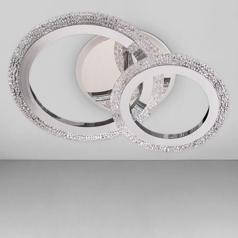 Стельова люстра LED без пульта Light House SC-18193/1+1C 3000-6500K 42W+14W 380х260х120 мм Хром