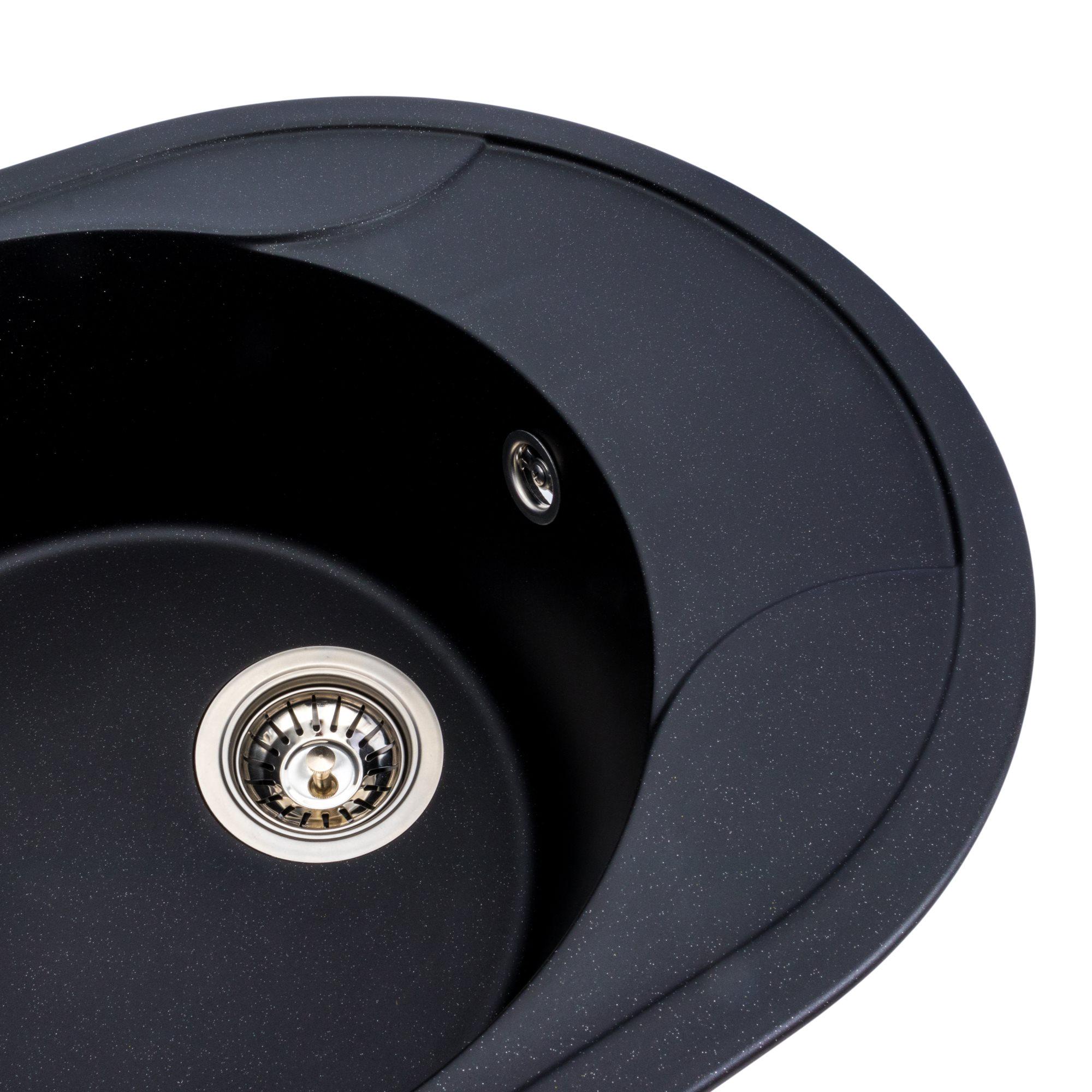 Мийка гранітна для кухні Platinum 5847 ONYX матова Чорний металік - фото 3 Мийка гранітна для кухні Platinum 5847 ONYX матова Чорний металік - фото 3