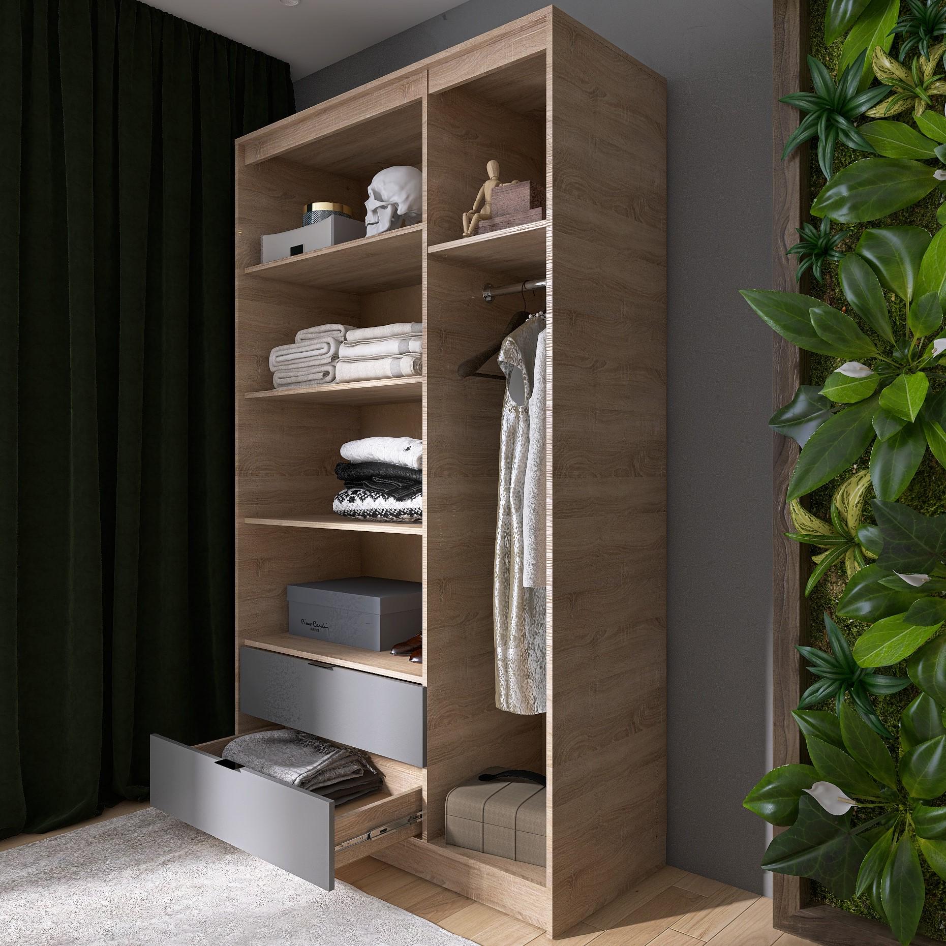 Шкаф Everest Сити 1200 1202х500х2046 мм Сонома/Графит (11432) - фото 11