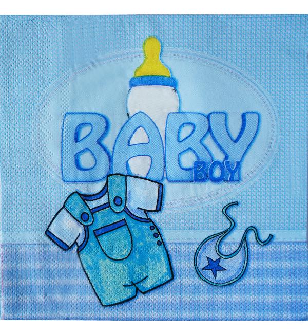 Салфетки праздничные Baby 15 шт. 33х33 см Blue (51151)