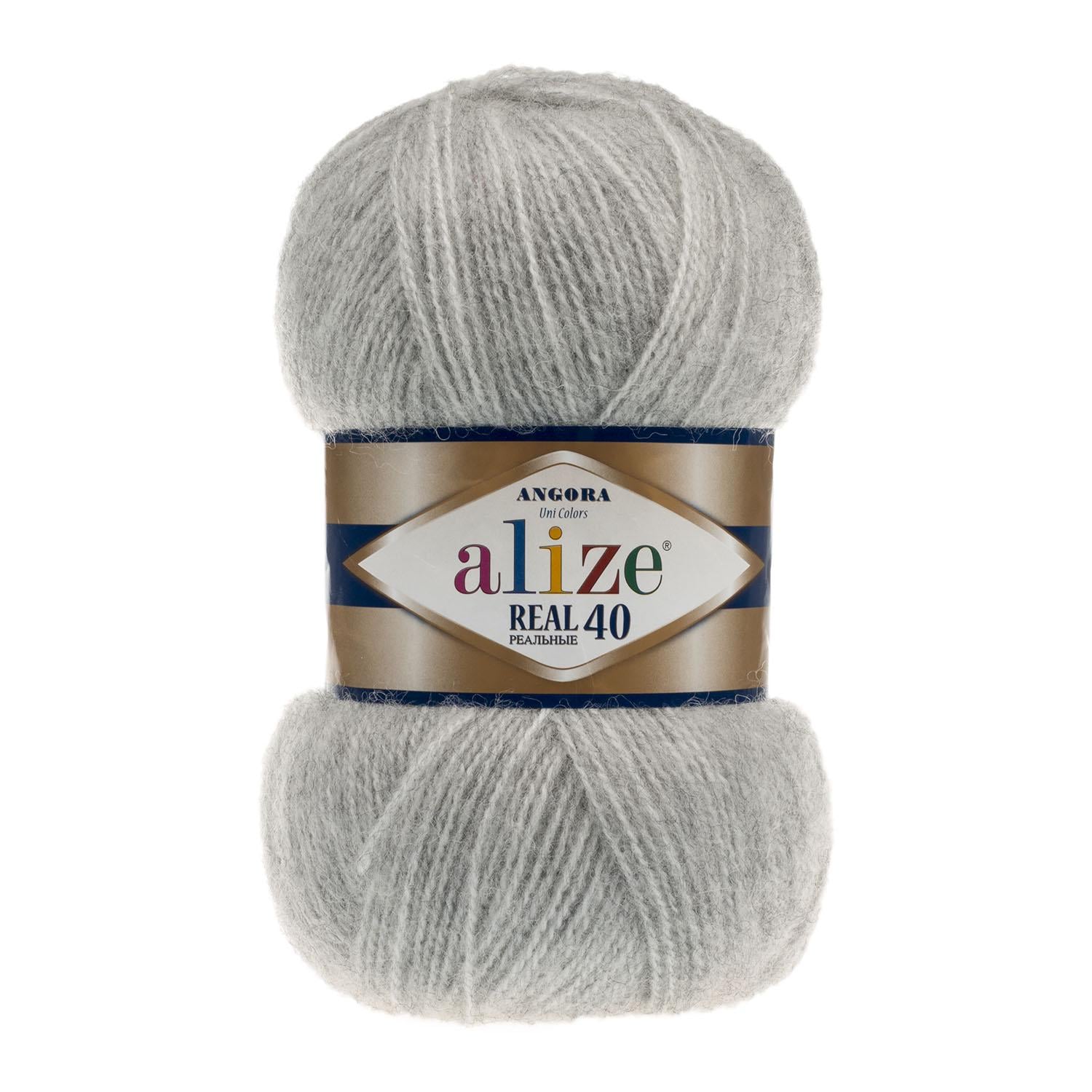 Пряжа Alize Angora Real 40 614 Светло-серый (6385)