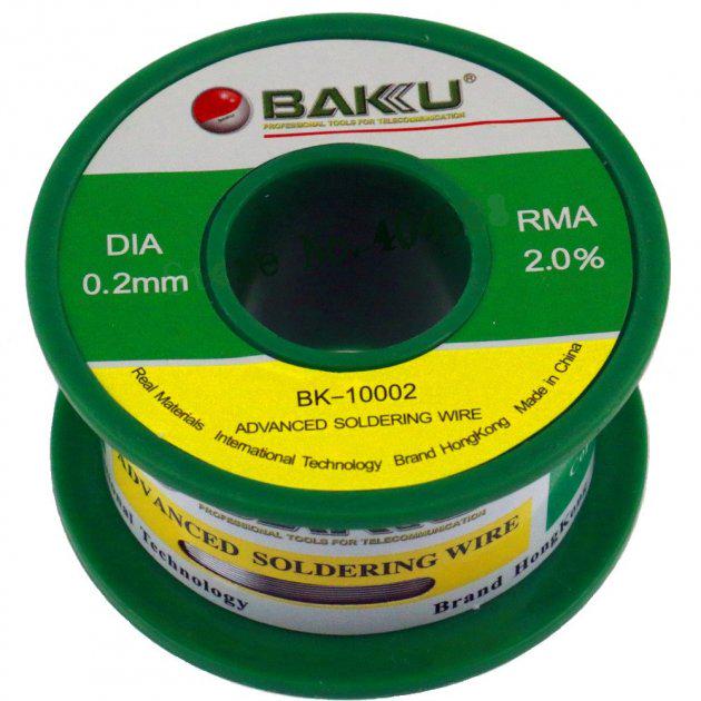 Припій BAKKU дротяний Solder wire BK10002 DIA 0,2 мм 50 г (DR011254)