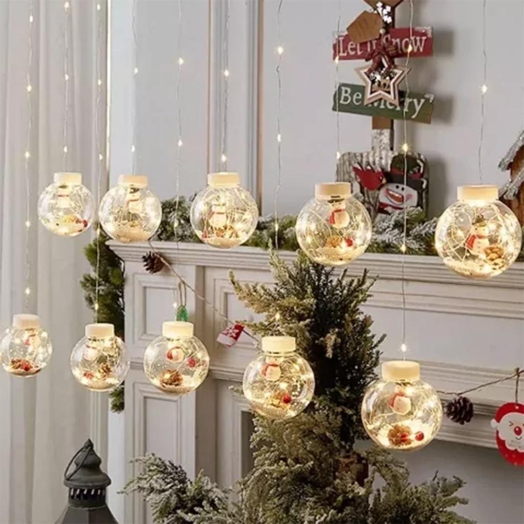 Гірлянда новорічна Xmas Copper curtain ball lamp W-1 200 LED 3х1,5 м Білий (8076)