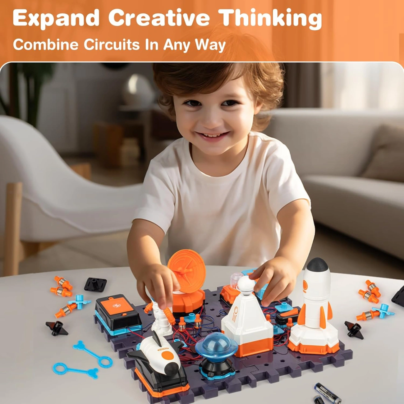 Набор электронный Космическая станция SD809 с пазловым полем/ракеткой и фигуркой астронавта (29046104) - фото 6 Набор электронный Космическая станция SD809 с пазловым полем/ракеткой и фигуркой астронавта (29046104) - фото 6