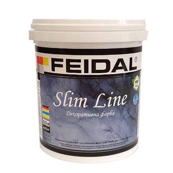 Фарба декоративна Feidal Slim Line біла Мармуровий ефект для внутрішніх робіт 0,5 л