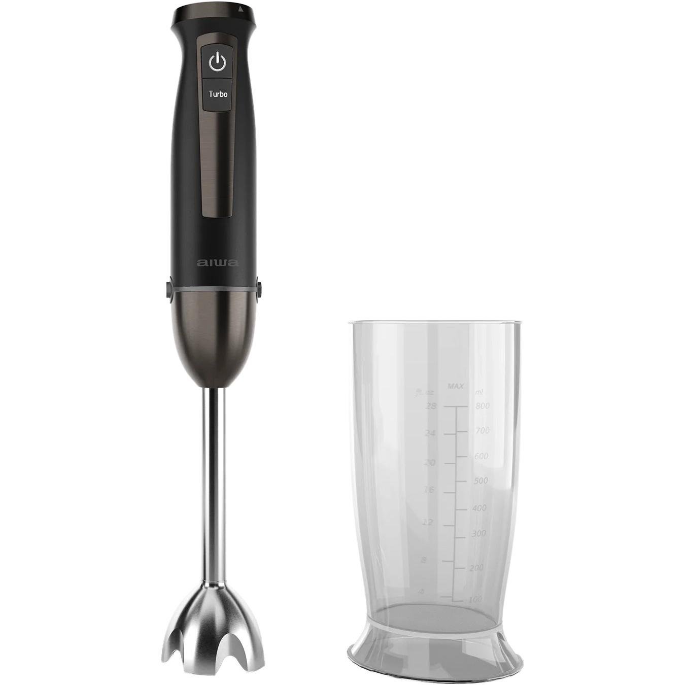 Блендер ручной AIWA Kenkiri ABL-1500 1500 Вт 40 скоростей TURBO с чашей для смешивания 800 мл Черный (4d524539)