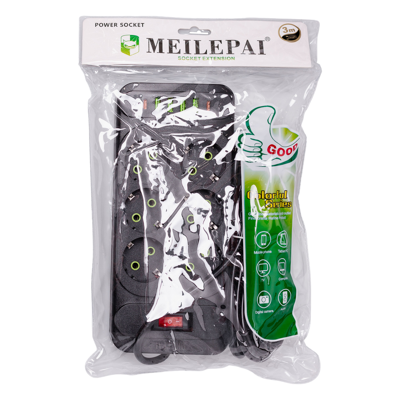 Фільтр мережевий HP-5-15 3 м на 6 розеток 4 USB 2 Type-C та кнопкою вимкнення (A-034376) - фото 5 Фільтр мережевий HP-5-15 3 м на 6 розеток 4 USB 2 Type-C та кнопкою вимкнення (A-034376) - фото 5