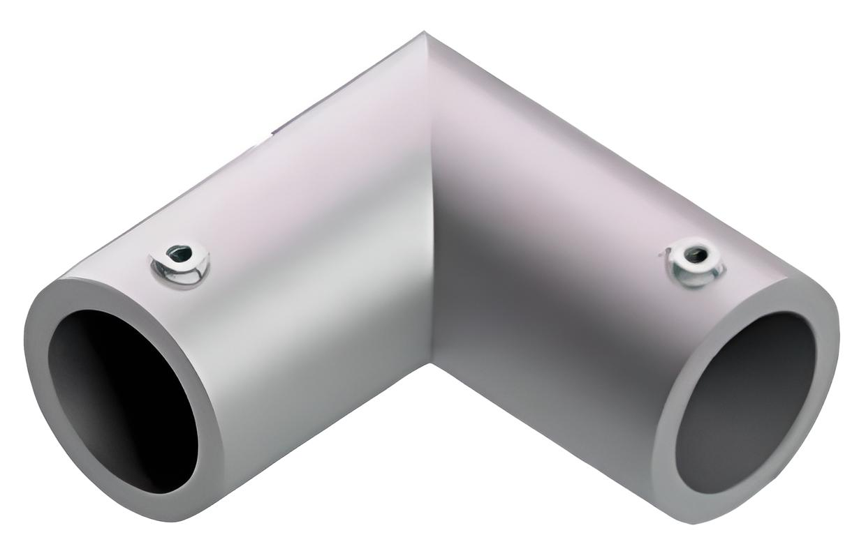 Поворот леєра Ø 16 мм нерегульований 90°система коло для алюмінієвих перил Сріблястий