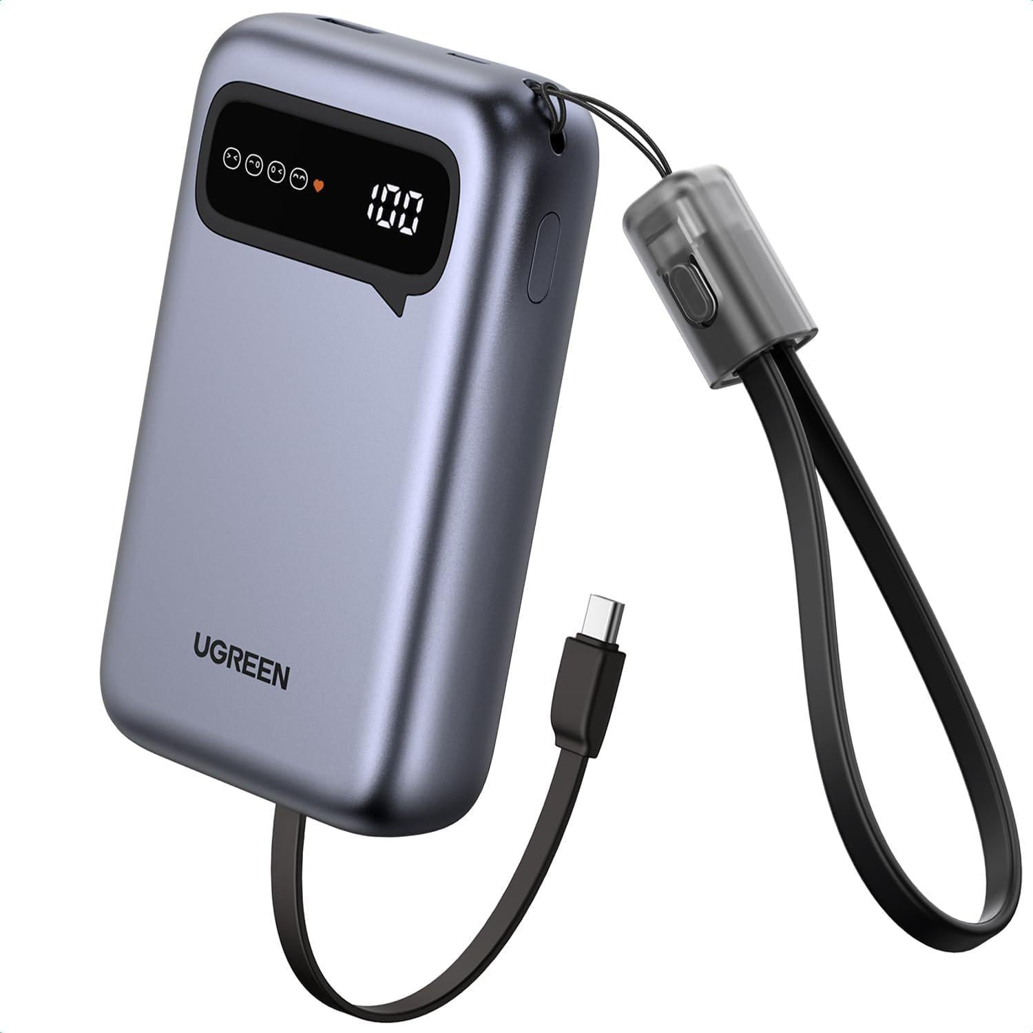 Повербанк UGREEN PB525 20000 mAh с двумя разъемами Type-C PD 20 Вт Grey (55141)