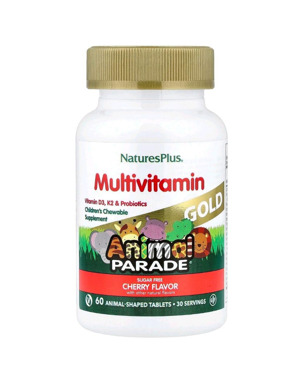 Мультивитамины жевательные NaturesPlus Animal Parade Multivitamin Cherry Flavor со вкусом вишни 60 шт. (70012NP)