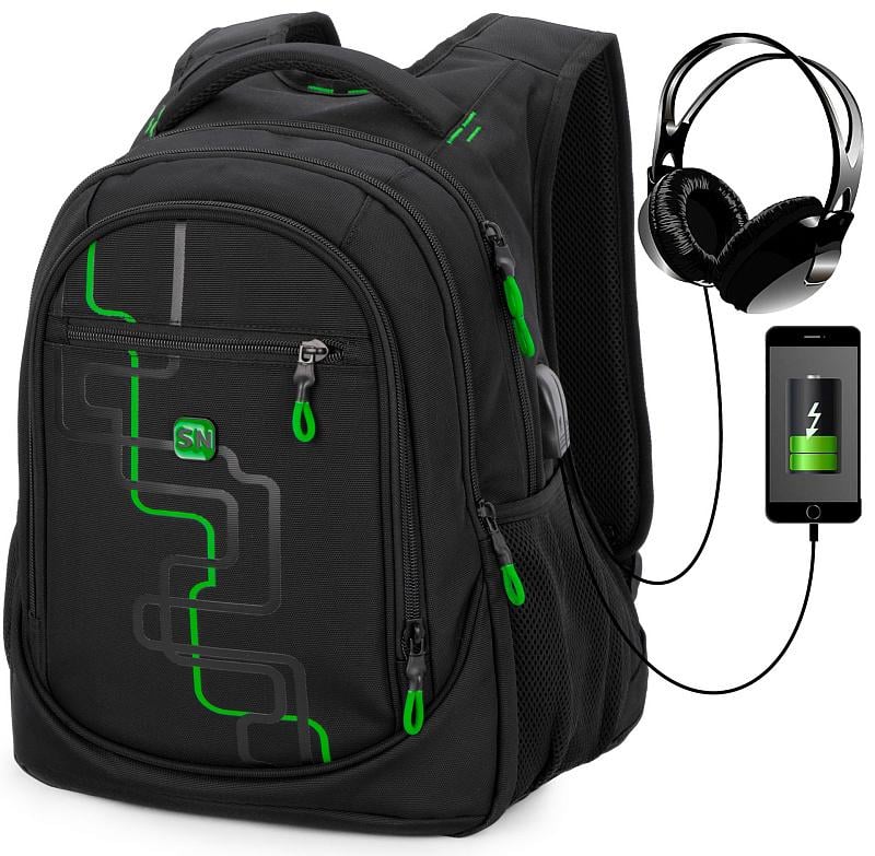 Рюкзак для подростка SkyName ортопедический с портом USB Черный (90-140G) - фото 3