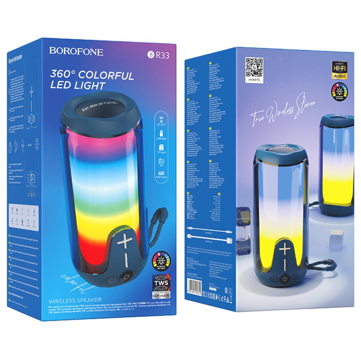 Портативна колонка Borofone BR33 Pulse color sports BT speaker 600 mAh Navy Blue (19100352) - фото 3