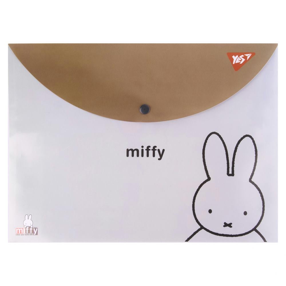 Папка-конверт Yes Miffy А4 на кнопці Бежевий (492294)